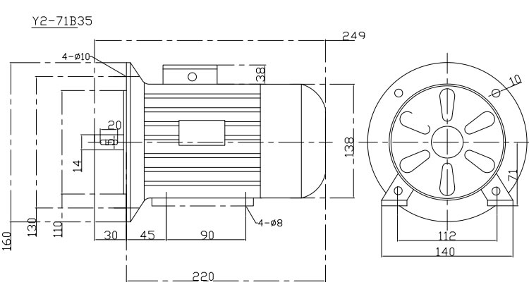 Y2-71B35,250Wc370WPʽ늙C(j)γߴD